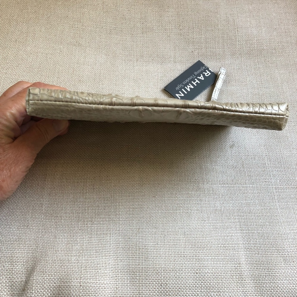 Brahmin Clutch or Cosmetic Bag Melbourne Croc Embossed Oyster NWT - Picture 3 of 8